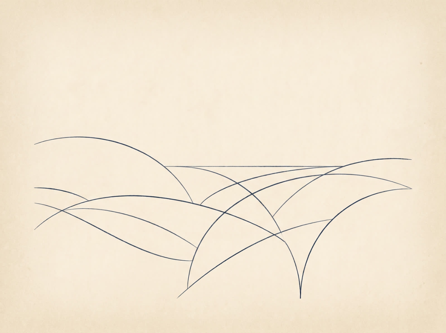 Abstract line illustration of rolling hills evoking the Kentucky bluegrass region